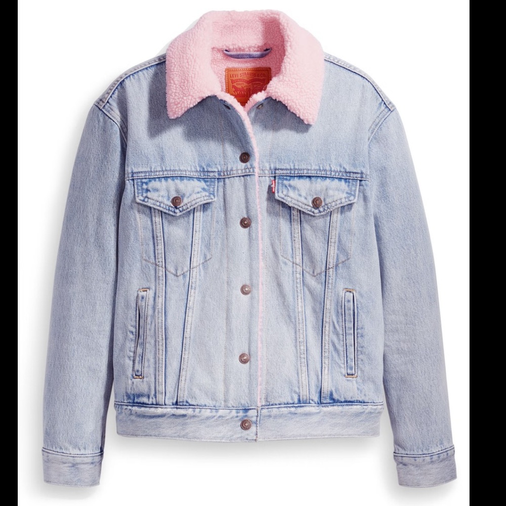 Levi's Women's Denim Jacket with Pink Sherpa Lining